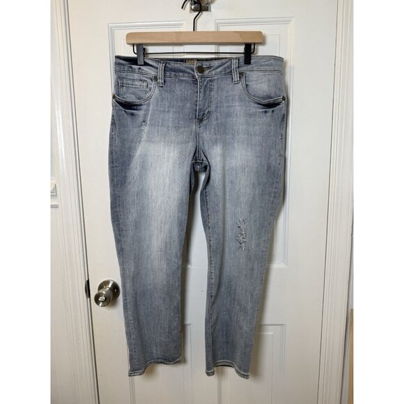 Kut From The Kloth Jeans Bardot Crop Skinny Boyfriend Distressed Women’s Sz 12 - Picture 1 of 12